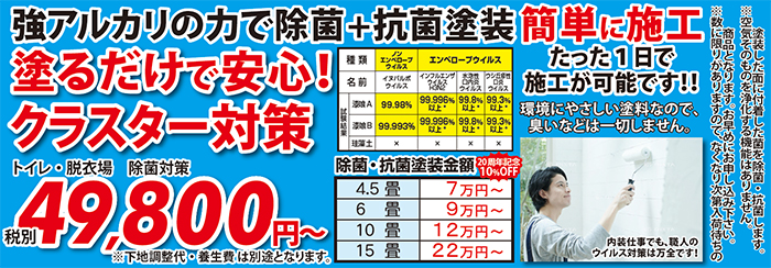 漆喰抗菌塗装